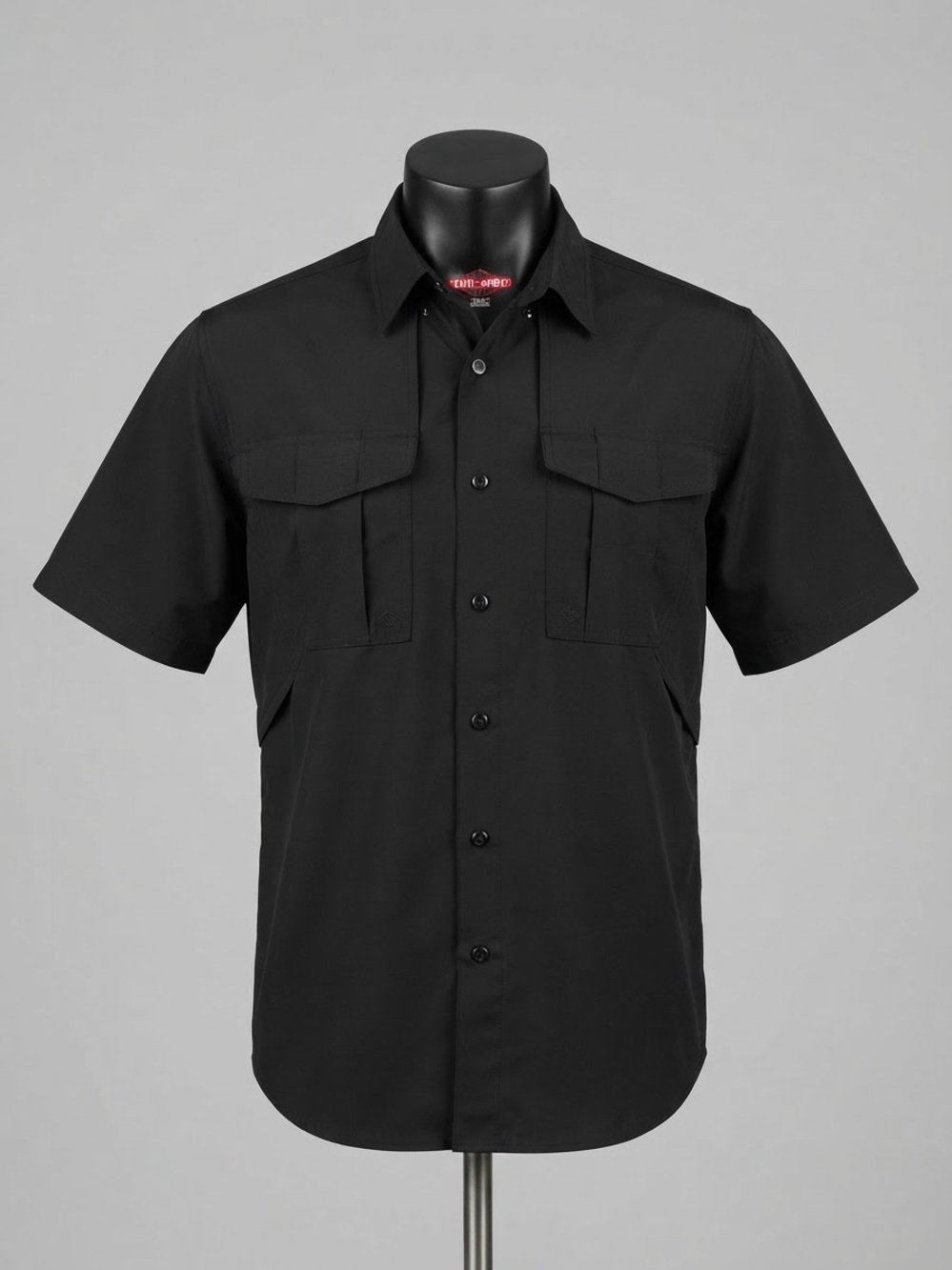 Tru-Spec Black Tactical Men's Casual Short-Sleeve Button Down Shirt - Black